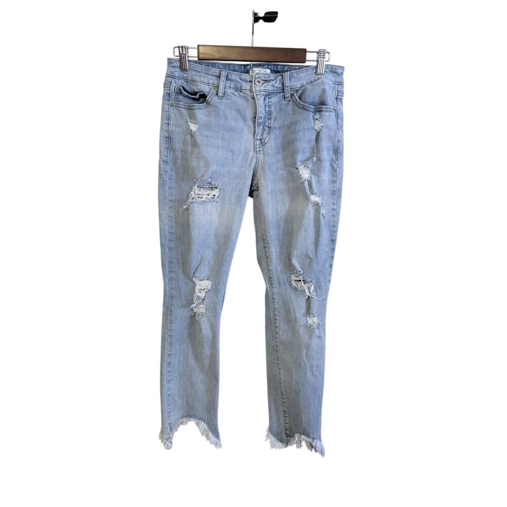 Sofia Jeans‎ Bagi Boyfriend Women 4 Light Wash Distressed Sharkbite Hem